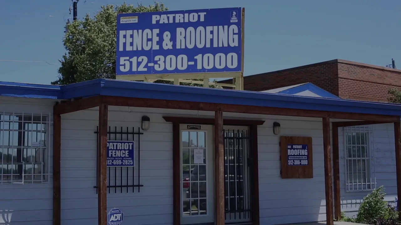 The Patriot Fence & Roofing office on Menchaca Road